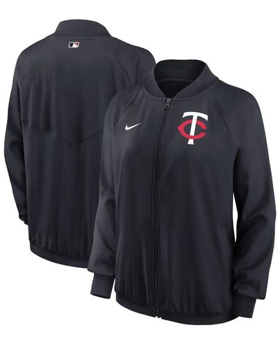 Nike Minnesota Twins Authentic Collection Team Raglan Performance Full-zip Jacket - Blue