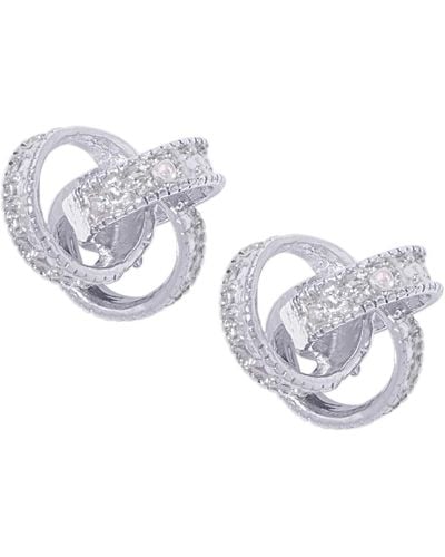 Macy's Diamond Accent Love Knot Stud Earrings - Metallic