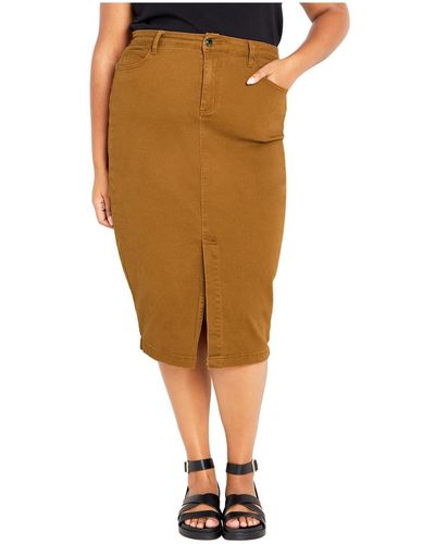 City Chic Plus Size Vivian Skirt - Natural