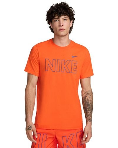 Nike Sportswear Logo Graphic Short Sleeve Crewneck T-shirt - Orange