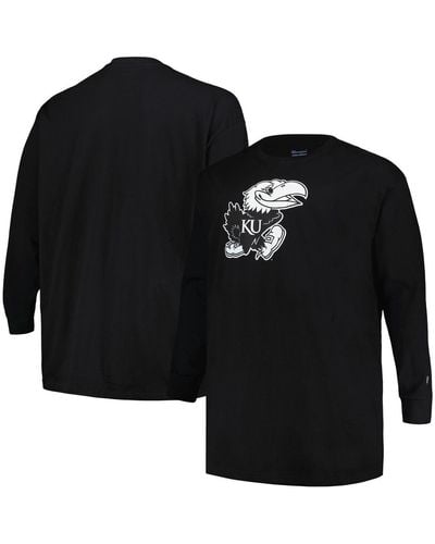 Profile Kansas Jayhawks Big And Tall Pop Long Sleeve T-shirt - Black