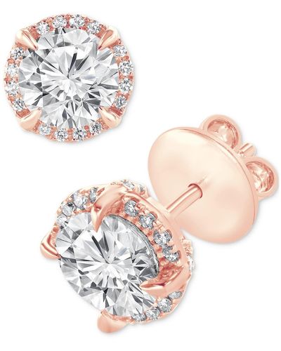 Badgley Mischka Certified Lab Grown Diamond Halo Stud Earrings (3 Ct. T.w. - White