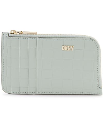 DKNY Bryant Zip Card Holder Black Gold | Card Case