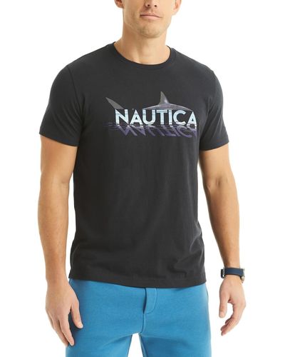 Nautica Shark Week X Crewneck Graphic T-shirt - Black
