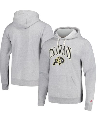 League Collegiate Wear Distressed Colorado Buffaloes Tall Arch Essential Pullover Hoodie - Gray