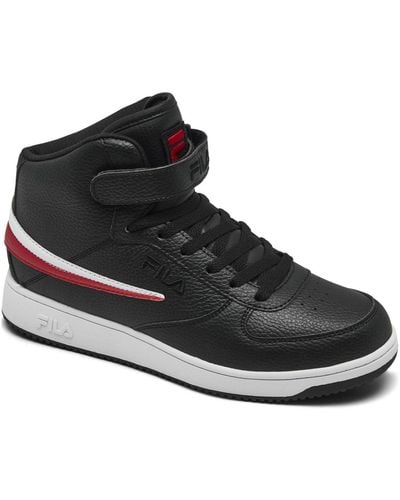 Fila A-high Strap High Top Casual Sneakers From Finish Line - Black
