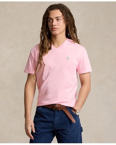Polo Ralph Lauren Classic-fit Jersey V-neck T-shirt - Pink