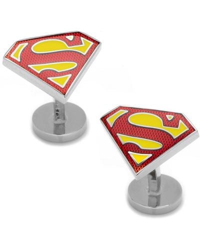 Cufflinks Inc. Textu Superman Shield Cufflinks - Metallic