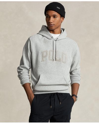 Polo Ralph Lauren Logo Double-knit Mesh-face Hoodie - Gray