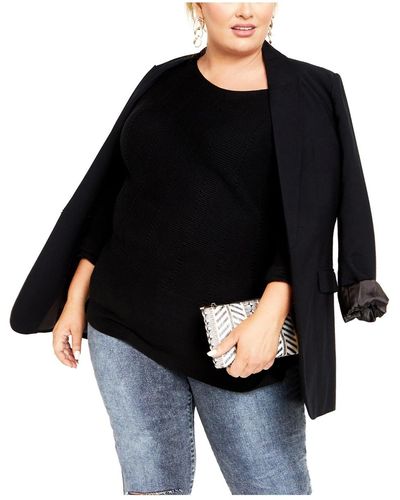 City Chic Lean In Sweater - Black