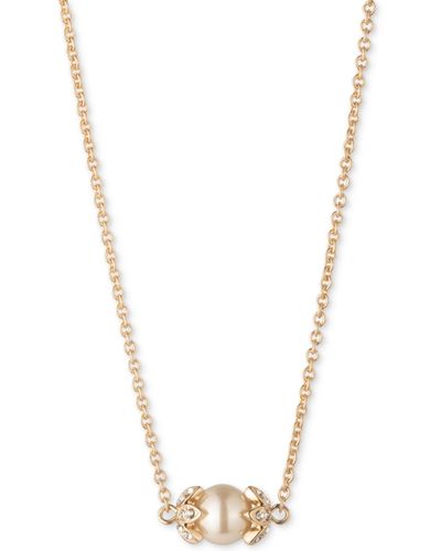Marchesa Gold-tone Imitation Pendant Necklace - Metallic