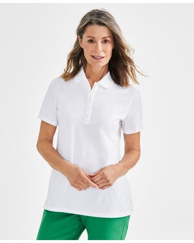 Style & Co. Short-sleeve Cotton Polo Shirt - White