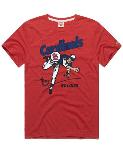Homage X Topps Distressed St. Louis Cardinals Tri-blend T-shirt - Red