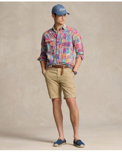 Polo Ralph Lauren 8.5-inch Classic-fit Linen-cotton Shorts - Natural