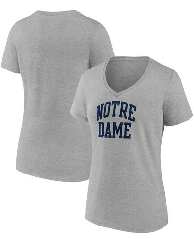 Fanatics Notre Dame Fighting Irish Basic Arch V-neck T-shirt - Gray