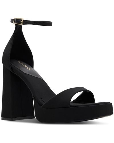 ALDO Montag Two-piece Ankle-strap Block-heel Sandals - Black