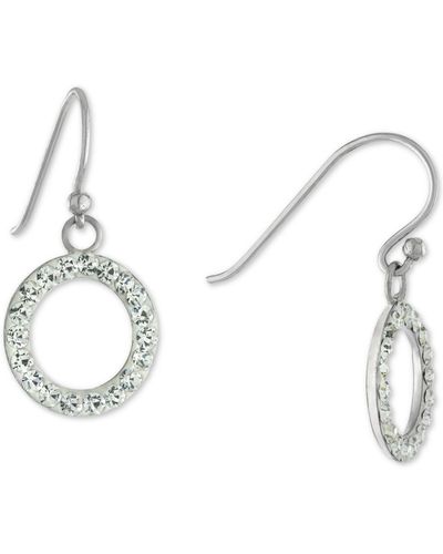Giani Bernini Crystal Circle Drop Earrings - Metallic