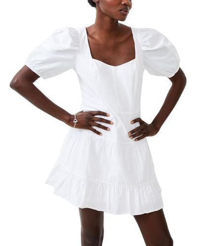 French Connection Tiered Fit & Flare Dress - White
