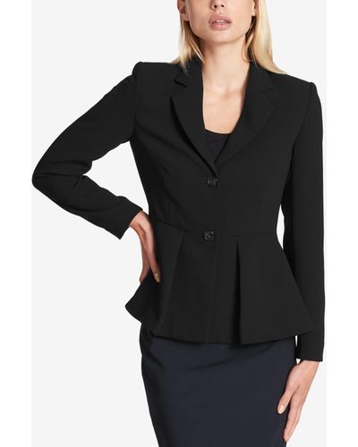 DKNY Petite Peplum Blazer - Black