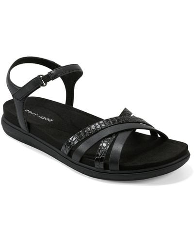 Easy Spirit Dottle Ankle-strap Comfort Sandals - Black