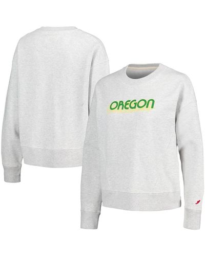 League Collegiate Wear Oregon Ducks Boxy Pullover Sweatshirt - White