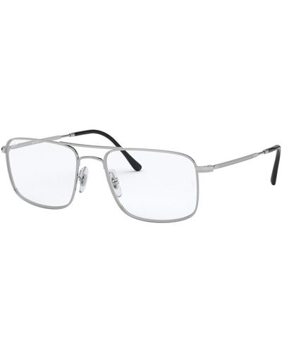 Ray-Ban Rx6434 Square Eyeglasses - Metallic