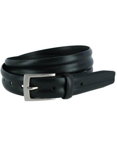Trafalgar 35mm Center Heat Crease Leather Belt - Black