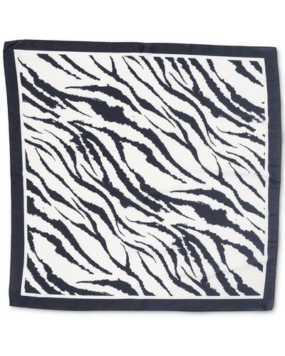 INC International Concepts Zebra Striped Square Scarf - Blue