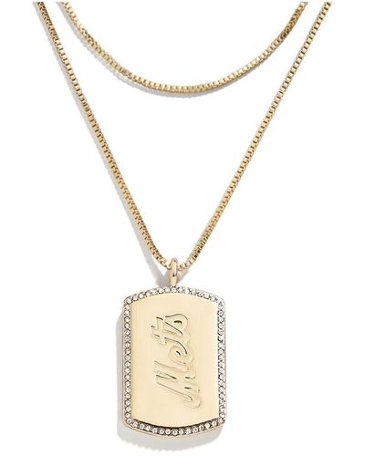 WEAR by Erin Andrews X Baublebar New York Mets Dog Tag Necklace - Metallic