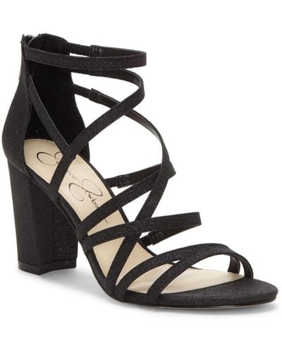 Jessica Simpson Stassey Strappy Block Heel Dress Sandals - Black