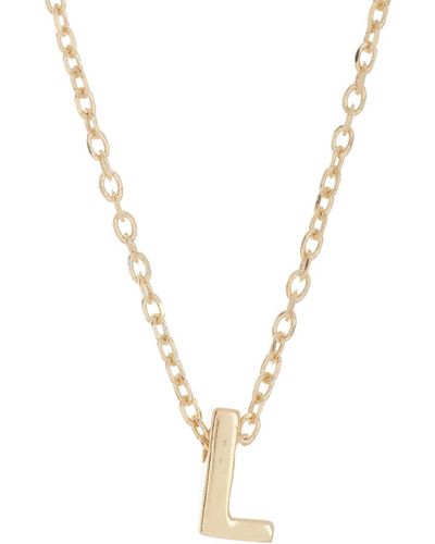 Adornia 14k -plated Mini Initial Pendant Necklace - Metallic