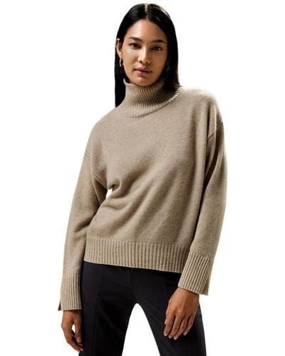LILYSILK Turtleneck Relaxed-fit Cashmere Sweater - Brown