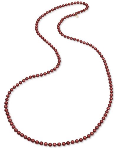 Charter Club Gold-tone Colo Imitation Pearl 60" Strand Necklace - Red