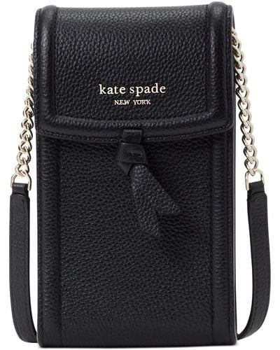 Kate Spade Knott North South Leather Phone Crossbody - Black