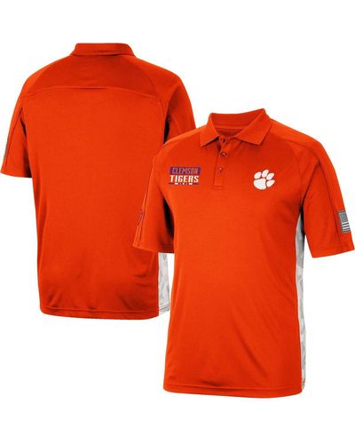 Colosseum Athletics Clemson Tigers Oht Military-inspired Appreciation Snow Camo Polo Shirt - Orange