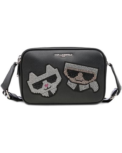 Karl Lagerfeld Maybelle Karl And Choupette Crossbody - Black