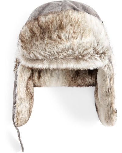 Scala Faux-suede Trapper Hat - Natural