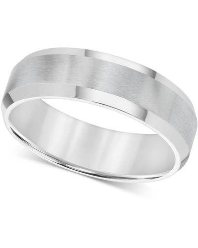 Triton Men's Stainless Steel Ring, Smooth Comfort Fit Wedding Band - Metallic