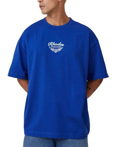 Cotton On Box Fit Graphic T-shirt - Blue