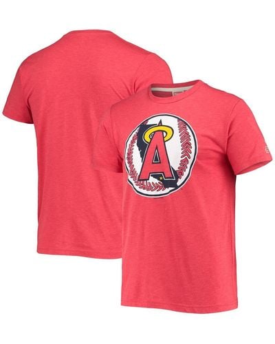 Homage Los Angeles Angels Hand-drawn Logo Tri-blend T-shirt - Pink