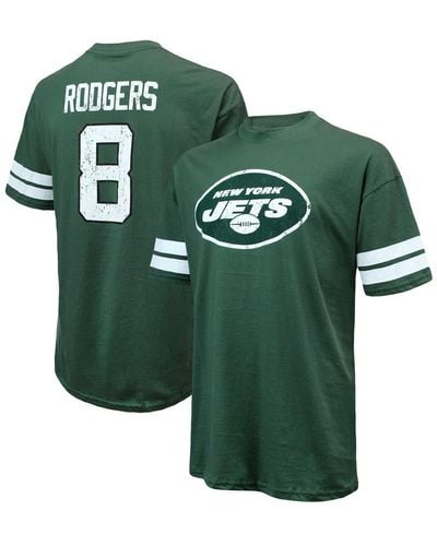 Majestic Threads Aaron Rodgers Distressed New York Jets Name And Number Oversize Fit T-shirt - Green