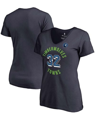 Fanatics Karl-anthony Towns Minnesota Timberwolves Notable Name And Number V-neck T-shirt - Blue