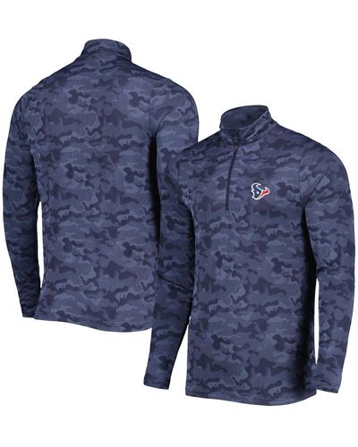 Antigua Houston Texans Brigade Quarter-zip Sweatshirt - Blue