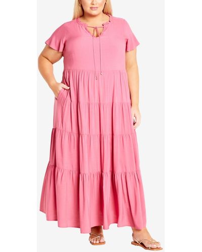 Avenue Plus Size Lani Maxi Dress - Pink