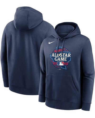 Nike 2024 Mlb All-star Game Logo Club Fleece Pullover Hoodie - Blue