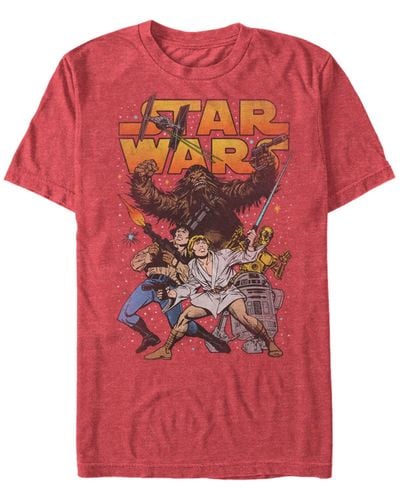 Fifth Sun Star Wars Classic Cartoon Good Guys Short Sleeve T-shirt - Red