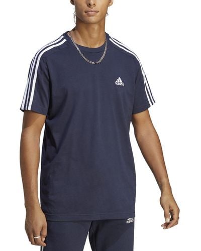 adidas Essentials 3-stripes Regular-fit Logo Graphic T-shirt, Regular & Big & Tall - Blue