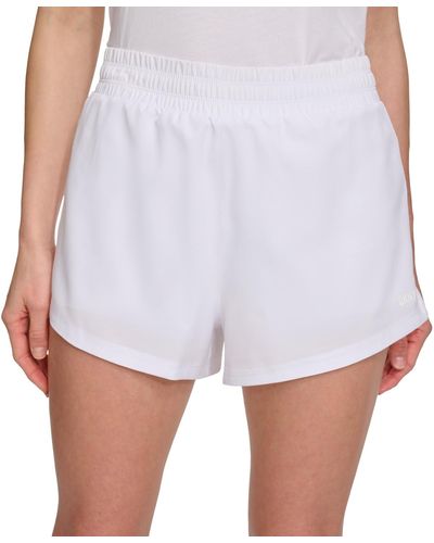 DKNY Sport Solid Double-layer Training Shorts - White