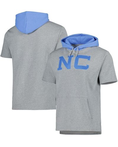 Mitchell & Ness North Carolina Tar Heels Postgame Short Sleeve Pullover Hoodie - Blue