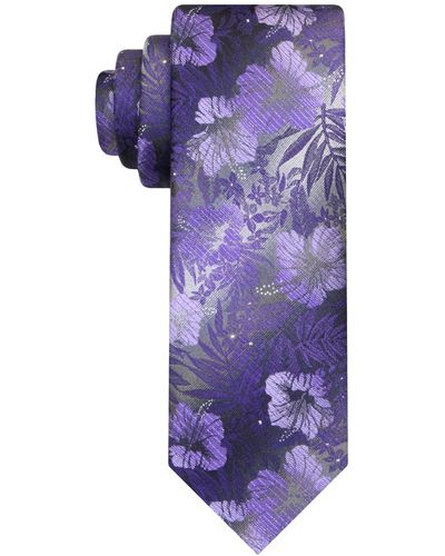 Van Heusen Classic Floral Tie - Purple